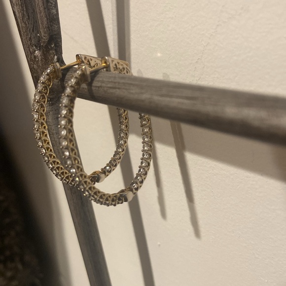 Sterling /CZ Hoops - Picture 6 of 7